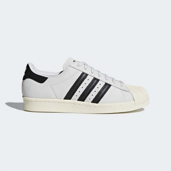 Womens White/Core Black Adidas Originals Superstar 80s Shoes 441YGWNL->Adidas Women->Sneakers