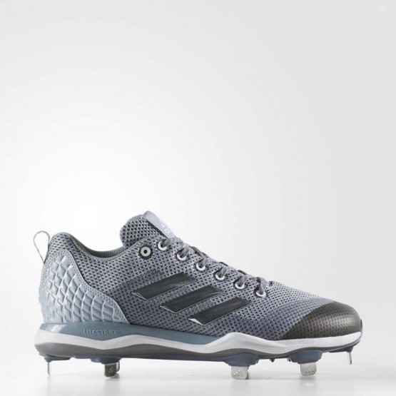 Mens Onix/Metallic Silver/Silver Adidas Poweralley 5 Cleats Baseball Shoes 449FRICV->Adidas Men->Sneakers