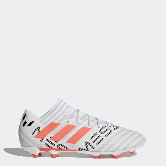 Mens White/Warning/Clear Grey Adidas Nemeziz Messi 17.3 Firm Ground Cleats Soccer Cleats 514JCALX->Adidas Men->Sneakers