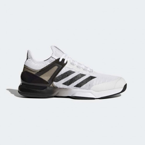 Mens White/Black/Grey Adidas Adizero Ubersonic 2.0 Tennis Shoes 549EUQRL->Adidas Men->Sneakers