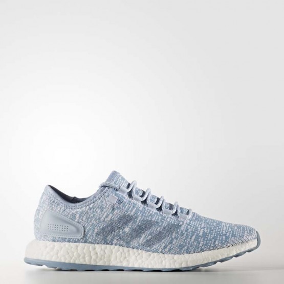 Mens Easy Blue/Tactile Blue/White Adidas Pureboost Running Shoes 578LRDTC->Adidas Men->Sneakers