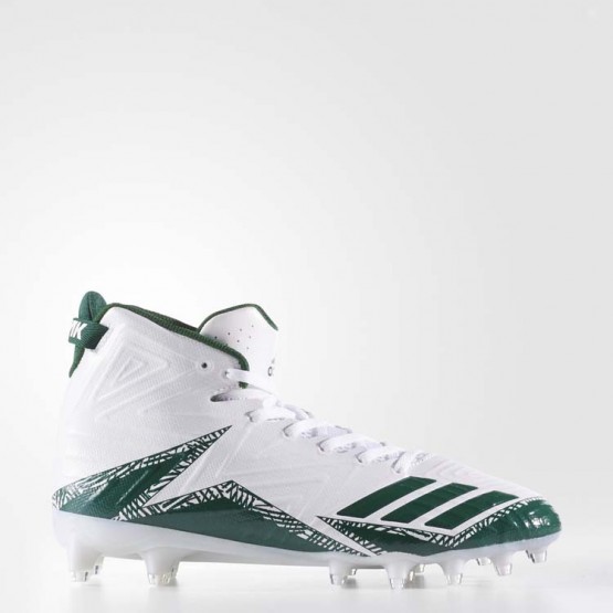 Mens White Ftw/Dark Green Adidas Freak X Carbon Mid Cleats Football Cleats 618RPUQA->->Sneakers