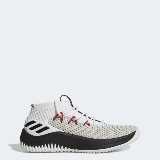 Mens White/Core Black/Scarlet Adidas Dame 4 Basketball Shoes 629FIGNE->Adidas Men->Sneakers