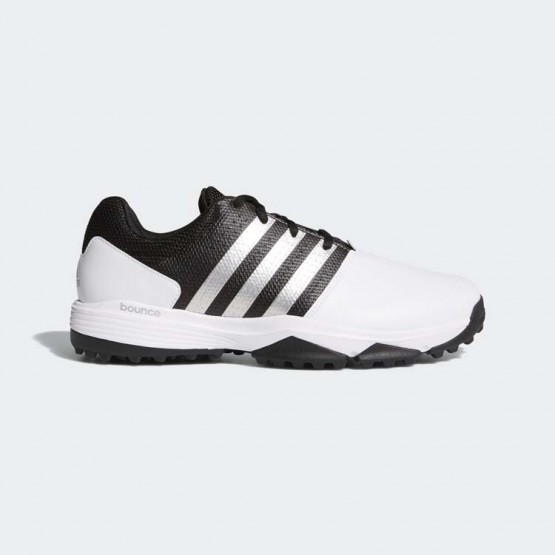 Mens White/Core Black Adidas 360 Traxion Wide Golf Shoes 657CLEGS->Adidas Men->Sneakers