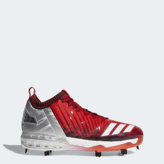 Mens Red/Metallic Gold/Black Adidas Boost Icon 3 Faded Cleats Baseball Shoes 695EPMUD->Adidas Men->Sneakers