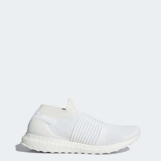 Mens White Adidas Ultraboost Laceless Running Shoes 702TCGZP->Adidas Men->Sneakers