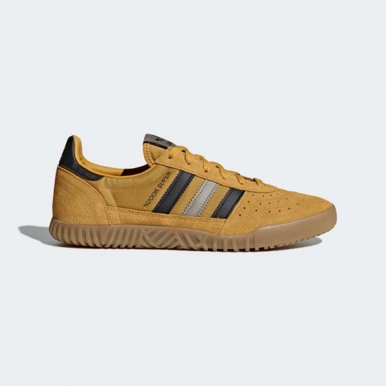 Mens Yellow/Core Black/Trace Cargo Adidas Originals Indoor Super Shoes 728TUABF->Adidas Women->Sneakers