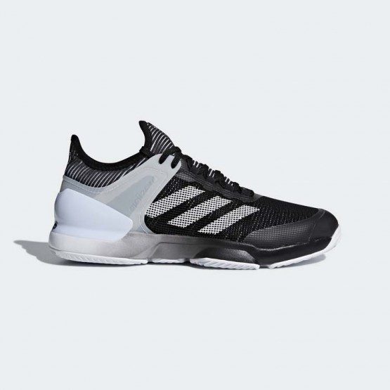 Mens Core Black/White Adidas Adizero Ubersonic 2 Clay Tennis Shoes 761NJQIG->Adidas Men->Sneakers