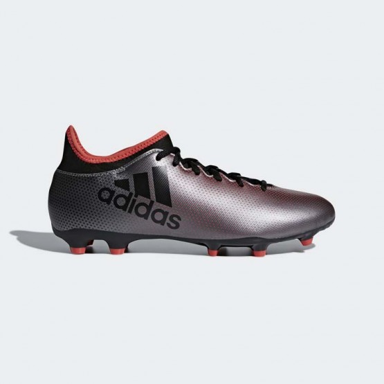 Mens Grey/Black Adidas X 17.3 Firm Ground Cleats Soccer Cleats 762ILYXA->Adidas Men->Sneakers