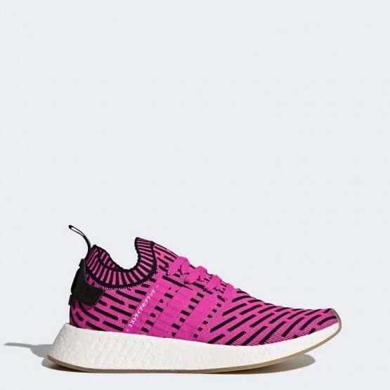 Mens Shock Pink/Core Black Adidas Originals Nmd_r2 Primeknit Shoes 787NJTXF->->Sneakers