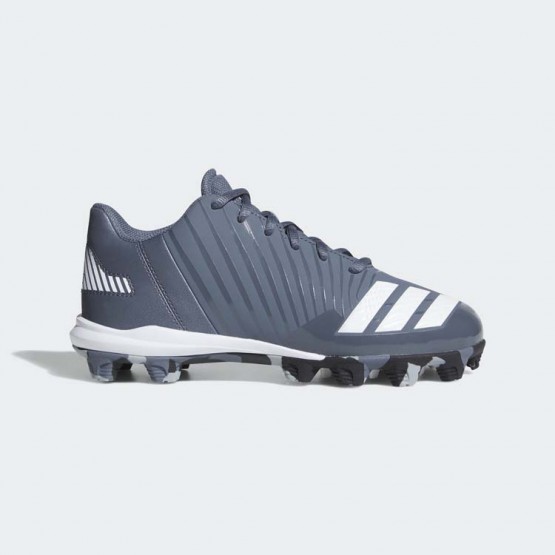 Kids Onix/White/Silver Adidas Icon Molded Cleats Baseball Shoes 804OEACG->Adidas Kids->Sneakers