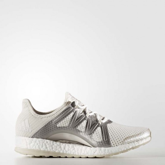Womens Crystal White/Silver Metallic/Clear Brown Adidas Pureboost Xpose Running Shoes 837IDYCP->Adidas Women->Sneakers
