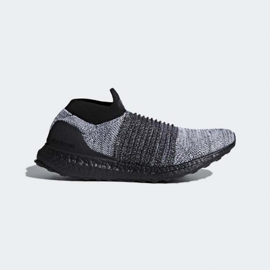 Mens Core Black/White Adidas Ultraboost Laceless Running Shoes 847AOTWX->Adidas Men->Sneakers