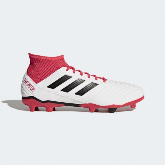 Mens White/Black Adidas Predator 18.3 Firm Ground Cleats Soccer Cleats 863JYOVT->Adidas Men->Sneakers