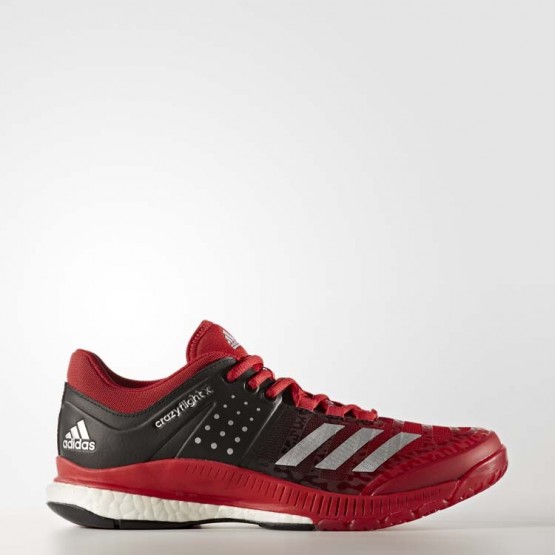 Womens Core Black/Metallic Silver/University Red Adidas Crazyflight X Volleyball Shoes 876BZCTM->Adidas Women->Sneakers