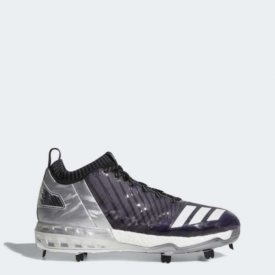 Mens Grey/Metallic Gold/Black Adidas Boost Icon 3 Faded Cleats Baseball Shoes 888ZYQWF->Adidas Men->Sneakers