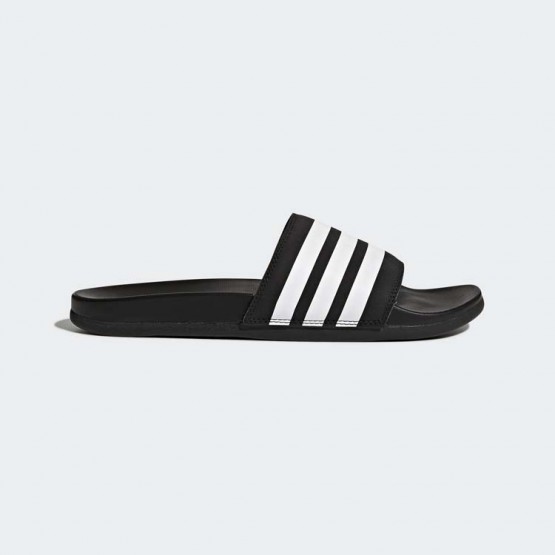 Mens Core Black/White Adidas Adilette Cloudfoam Plus Stripes Slides Training Shoes 889GXCTM->Adidas Men->Sneakers