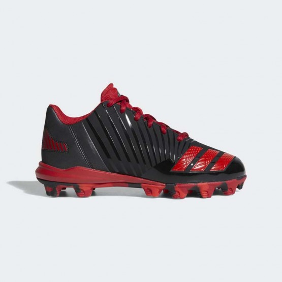 Kids Core Black/Poppy/University Red Adidas Icon Molded Cleats Baseball Shoes 953JSINB->Adidas Kids->Sneakers