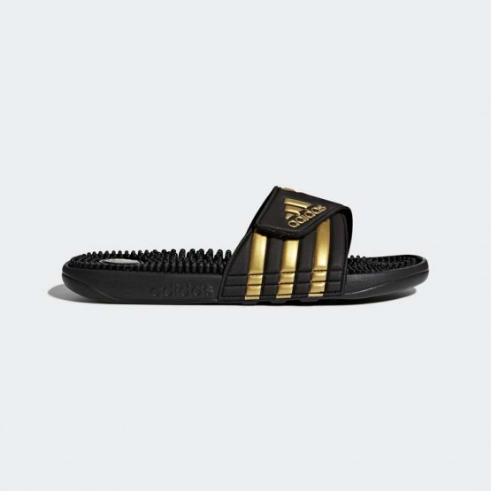 Mens Core Black/Gold Metallic Adidas Adissage Slides Training Shoes 962FKGNS->Adidas Men->Sneakers