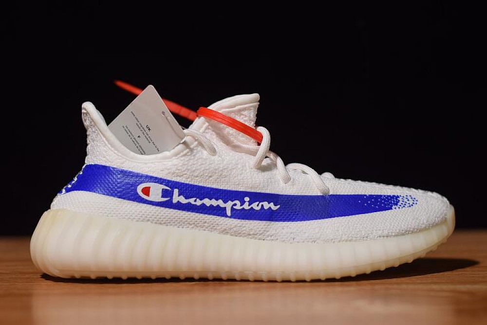 Champion x Yeezy Boost 350 V2 White Royal F36926->Yeezy Boost->Sneakers