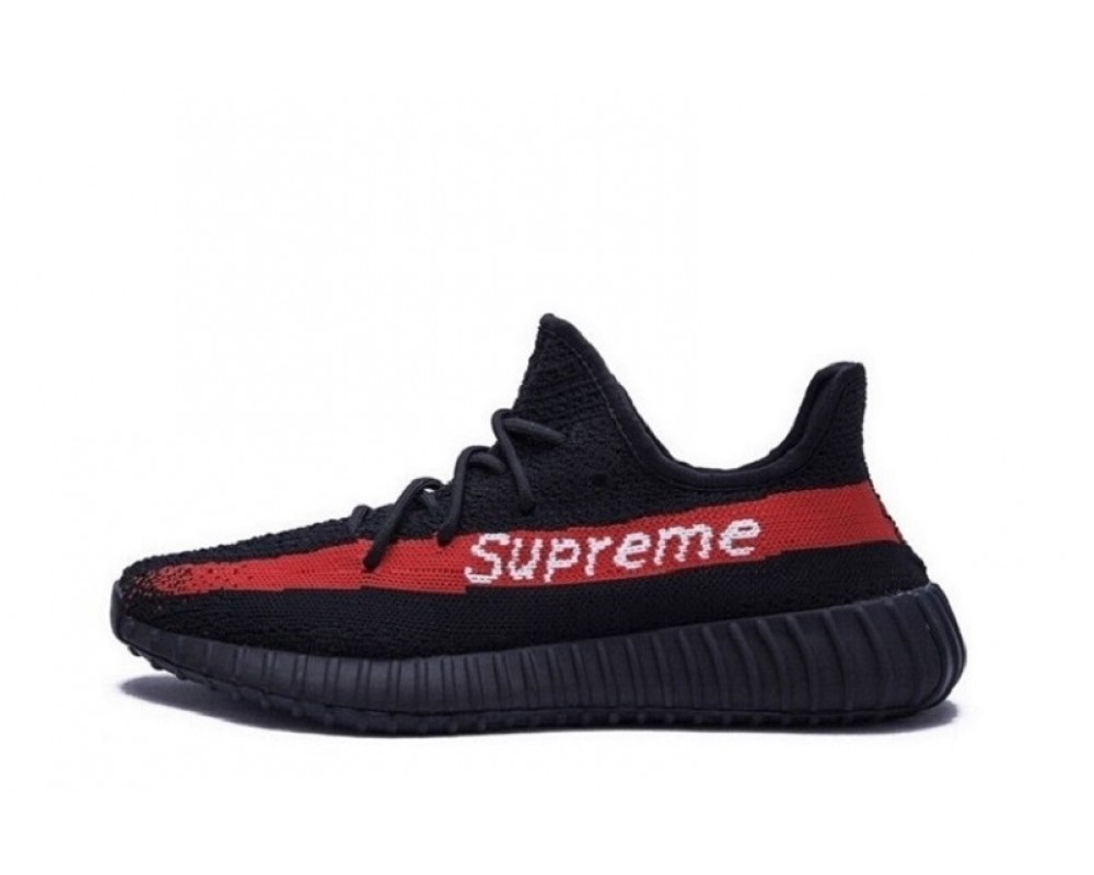 Supreme x Yeezy Boost 350 V2 Black Red SA9413->Yeezy Boost->Sneakers