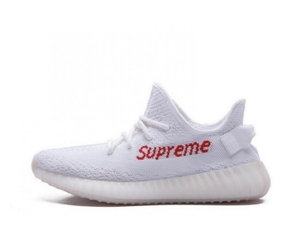 Supreme x Yeezy Boost 350 V2 White Red SA9467->Yeezy Boost->Sneakers