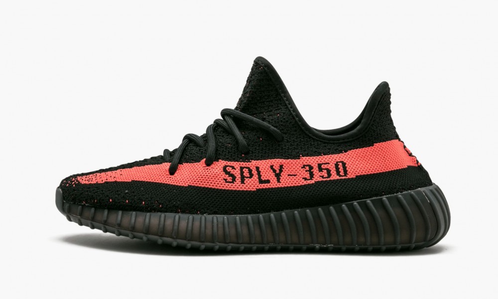 YEEZY BOOST 350 V2 Black Red BY9612->Yeezy Boost->Sneakers
